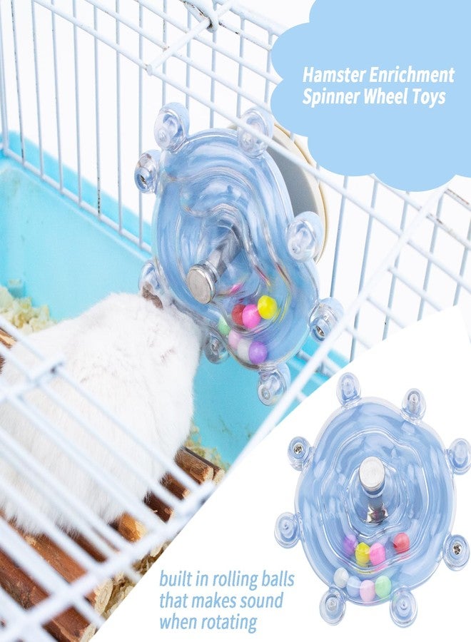 FlidRunest 2PCS Colorful Spinning Hamster Toys, Rotating Exercise Wheel for Cage, Intelligence Training Toys - Image 2
